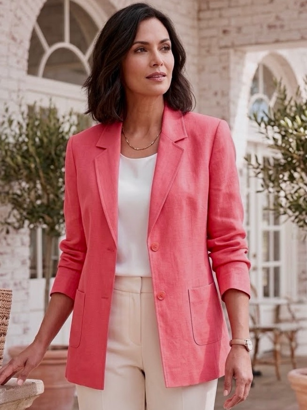 Draper’s & Damon’s Vintage Blazer geranium pink pockets buttons retro NWT PXL